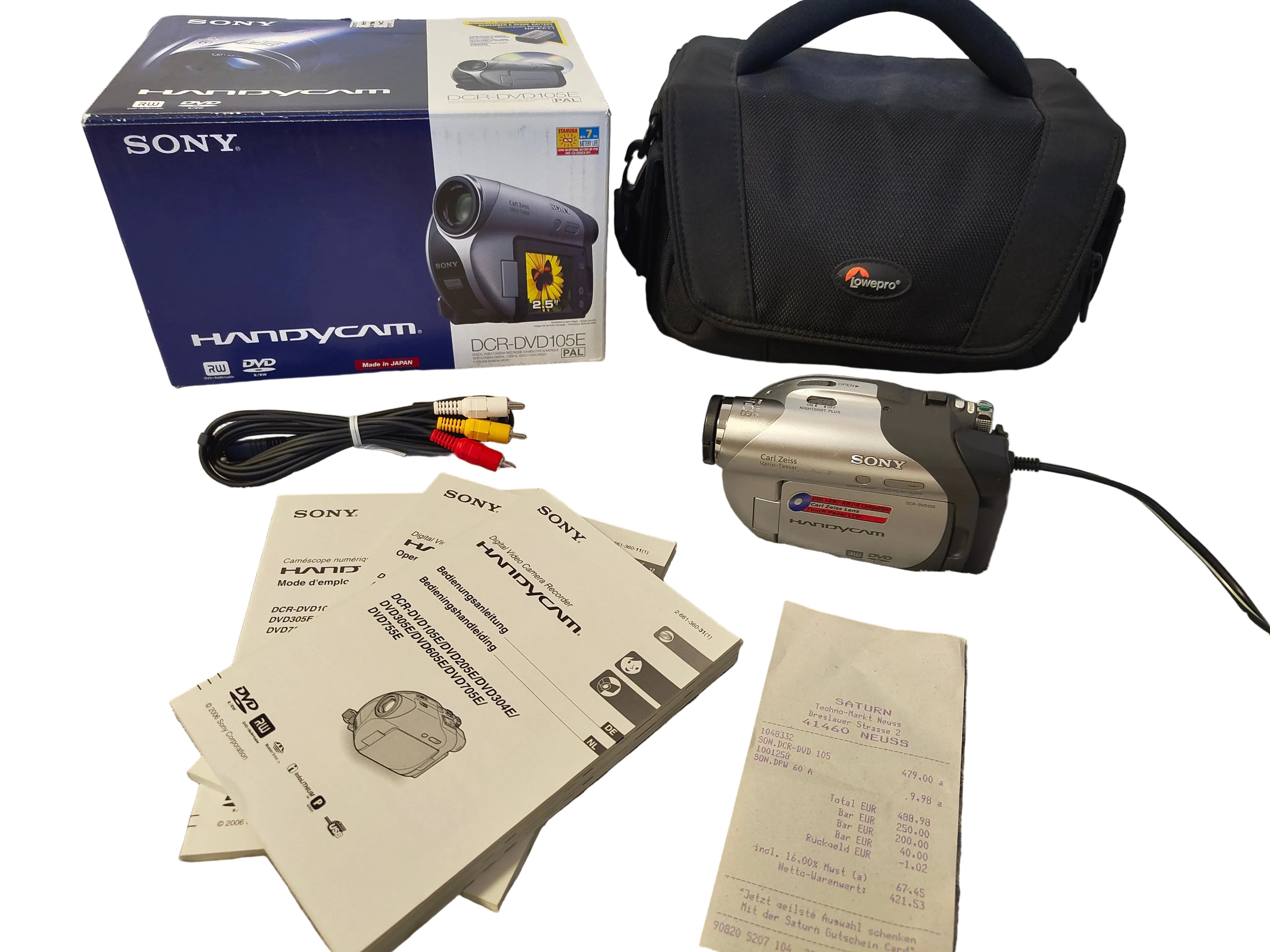📸 Sony Handycam DCR-DVD105E – Full Y2K Set mit NightShot Mode 🌙