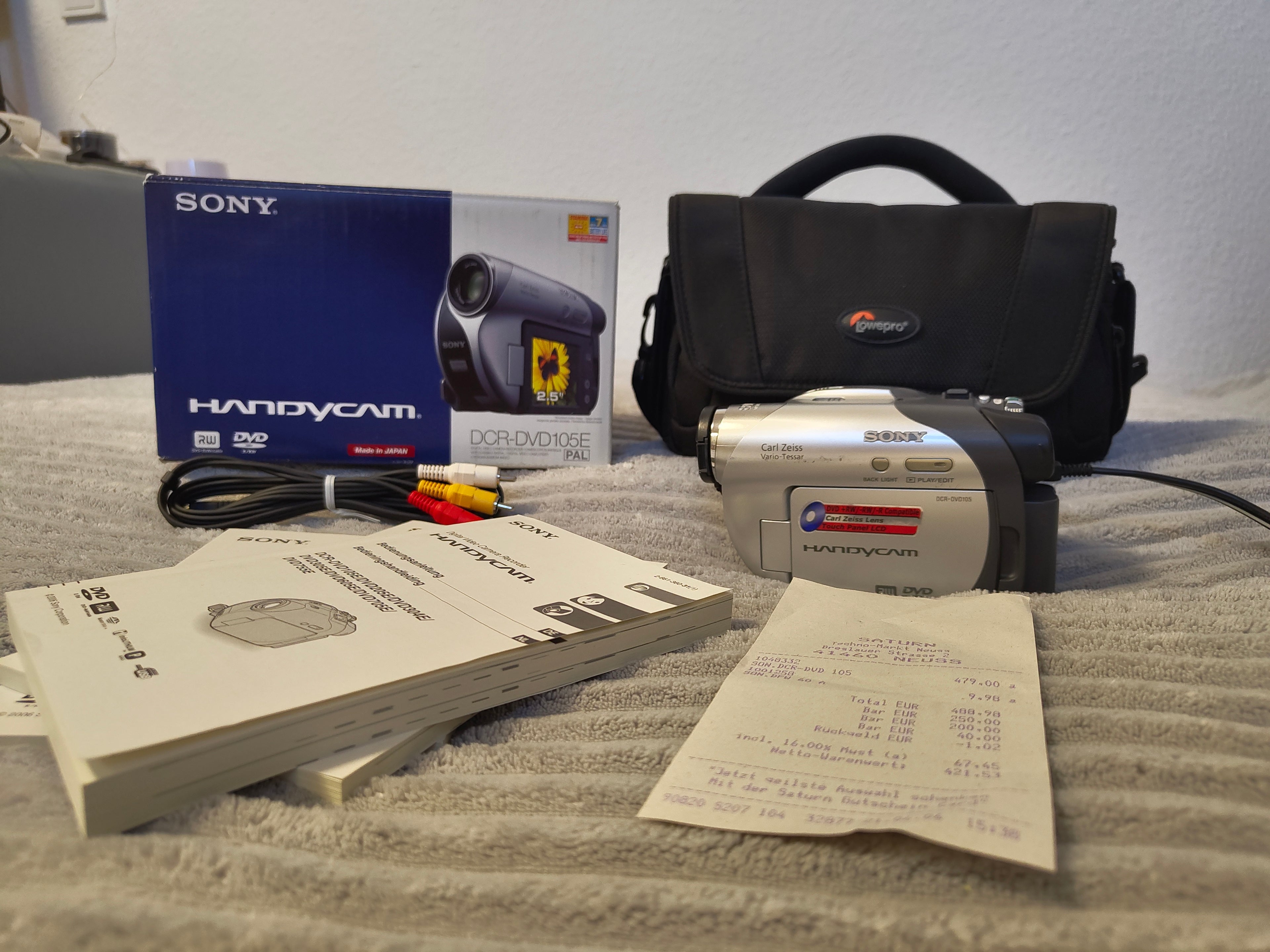 📸 Sony Handycam DCR-DVD105E – Full Y2K Set mit NightShot Mode 🌙